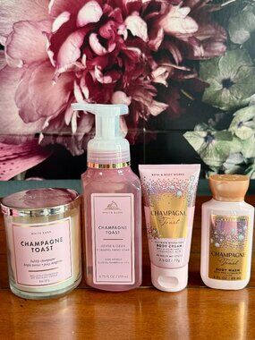 NEW 4-Pc CHAMPAGNE TOAST Collection Bath & Body Works